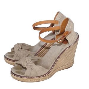 Tory Burch Espadrille Platform Wedge Sandals, Size 7.5